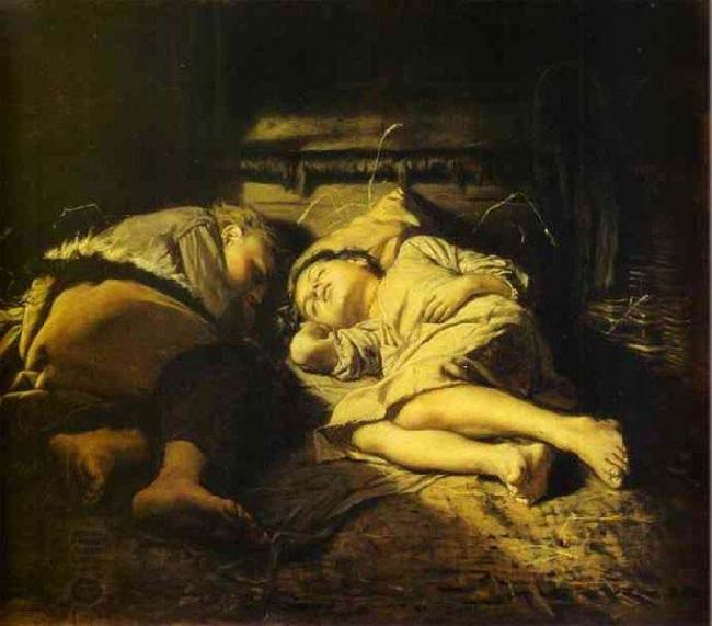 Vasily Perov Sleeping children China oil painting art